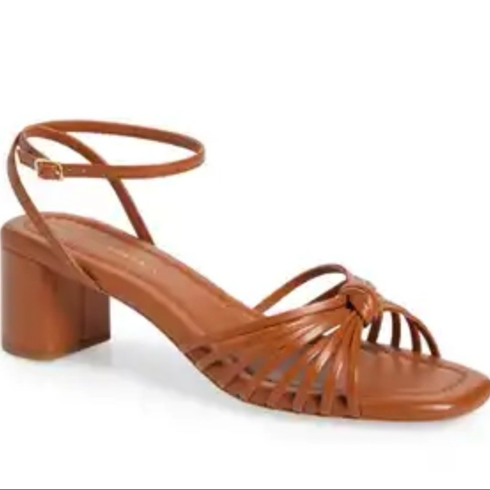 Loeffler Randal Olivia Ankle Strap Sandal Timber Size 8.5 B